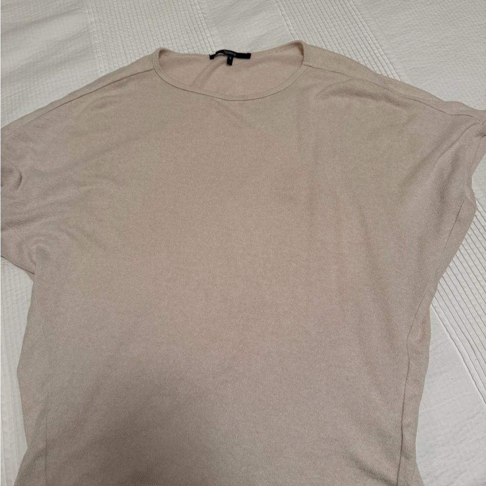 Quince small Beige Short Sleeve Top